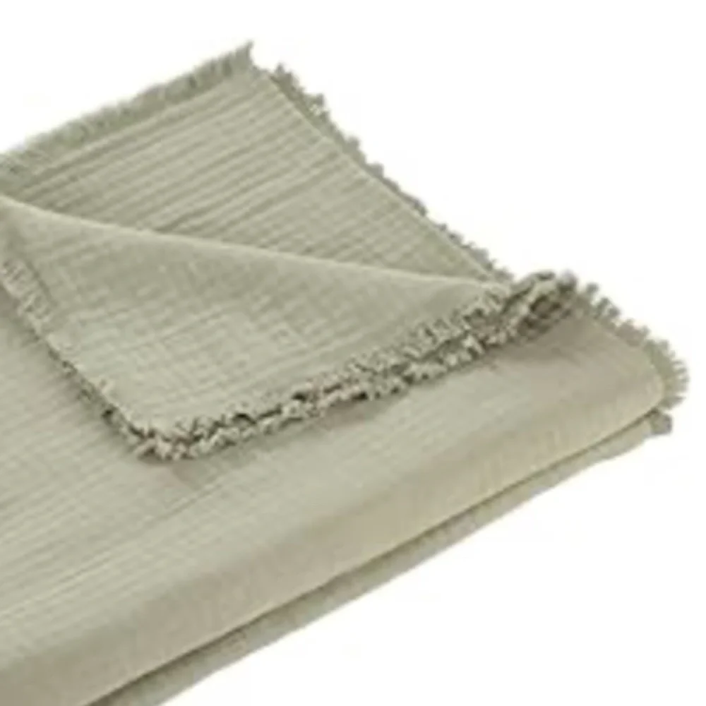 Nate Home Cotton Matelasse Blanket King, Color: Sage Green